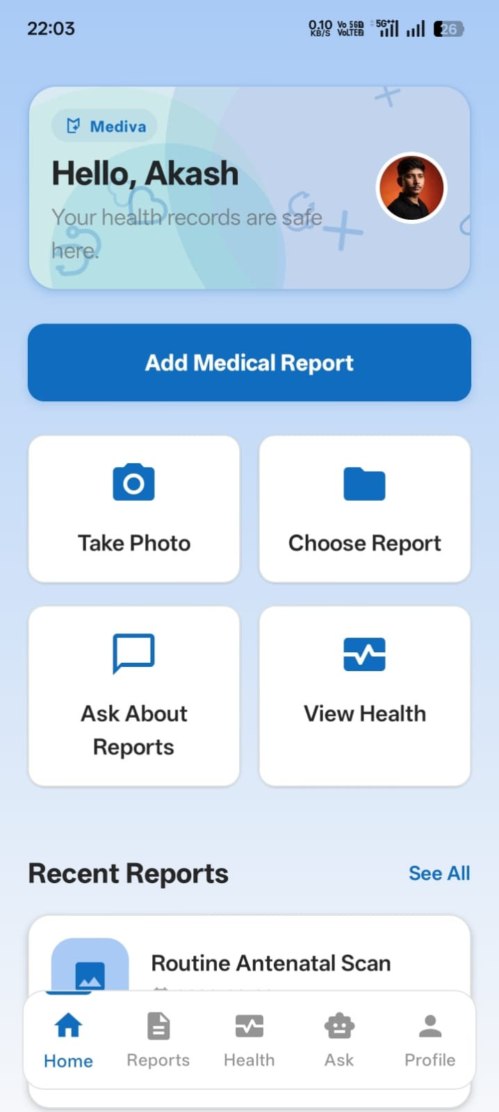 Mediva App Interface